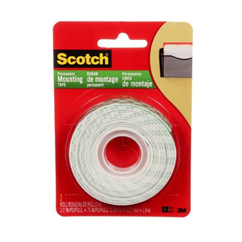 3M Scotch 110 Permanent Mounting Tape - 1/2in x 75in (pc)